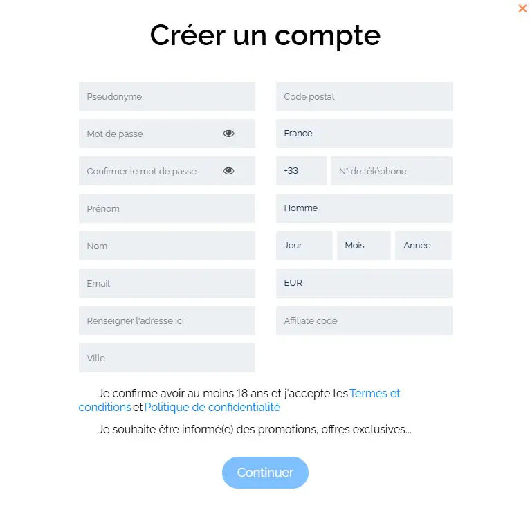 Slotastic Casino registration process