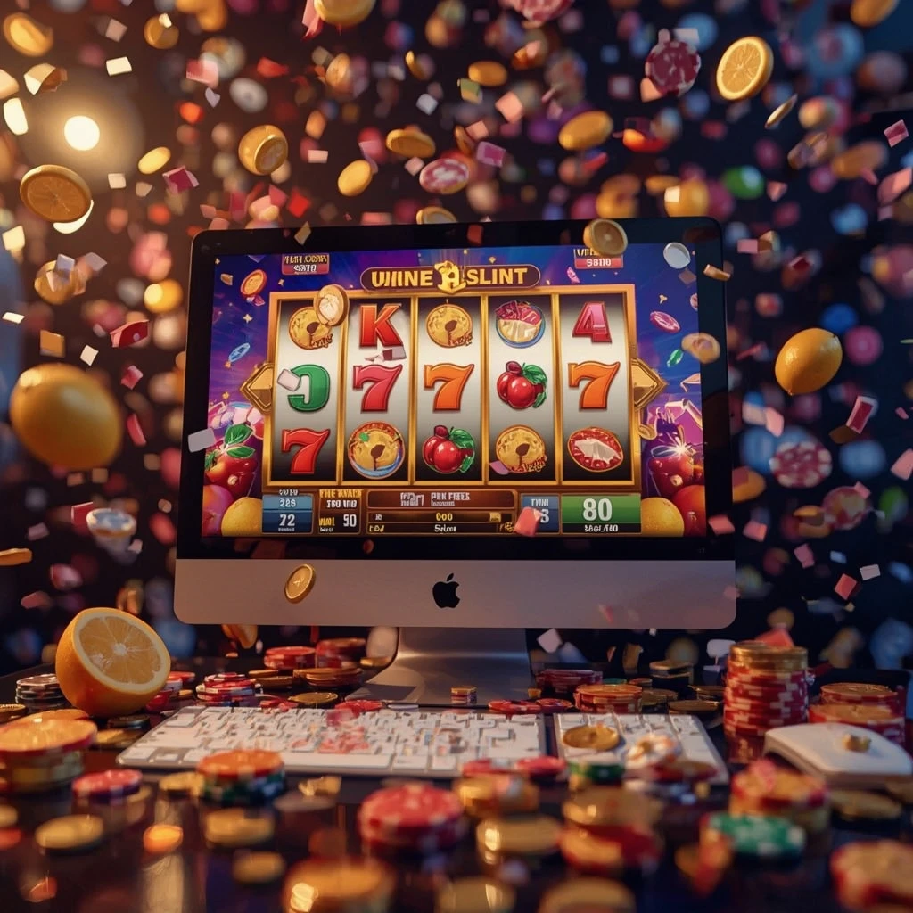 slot machines on the monitor SLOTASTIC CASINO